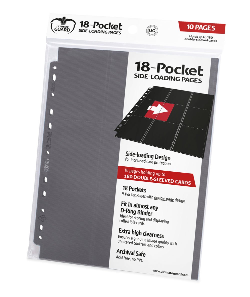 Ultimate Guard 18-Pocket Pages Side-Loading Grey (10)