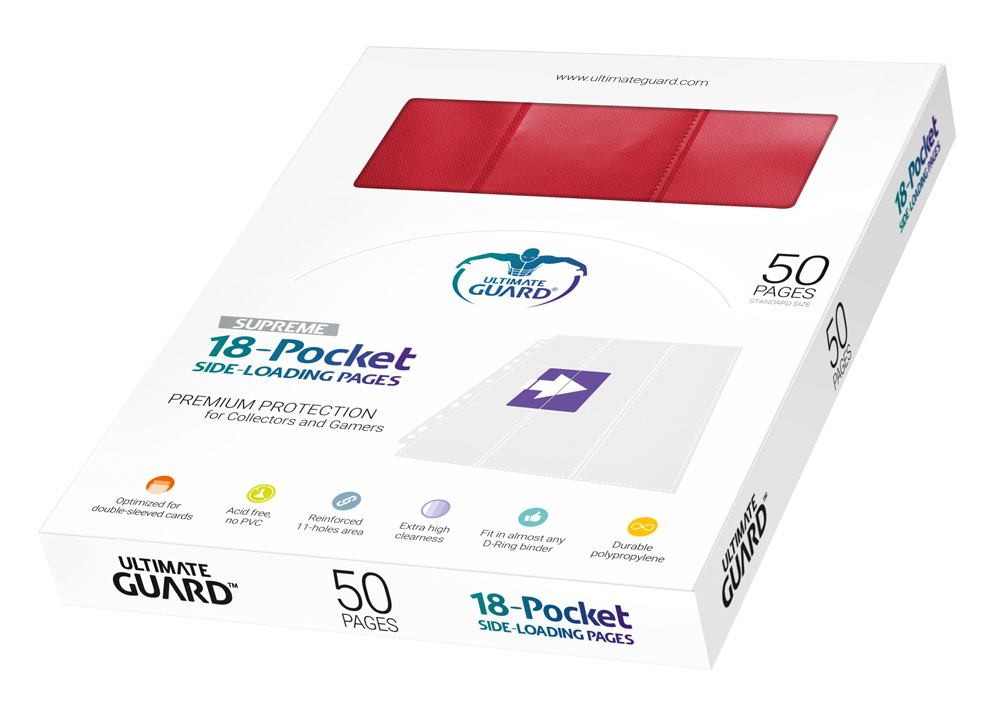 Ultimate Guard 18-Pocket Pages Side-Loading Red (50)