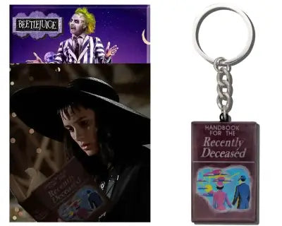 BEETLEJUICE - HANDBOOK OF THE RECENTLY DECEASED -  METAL KEYRING