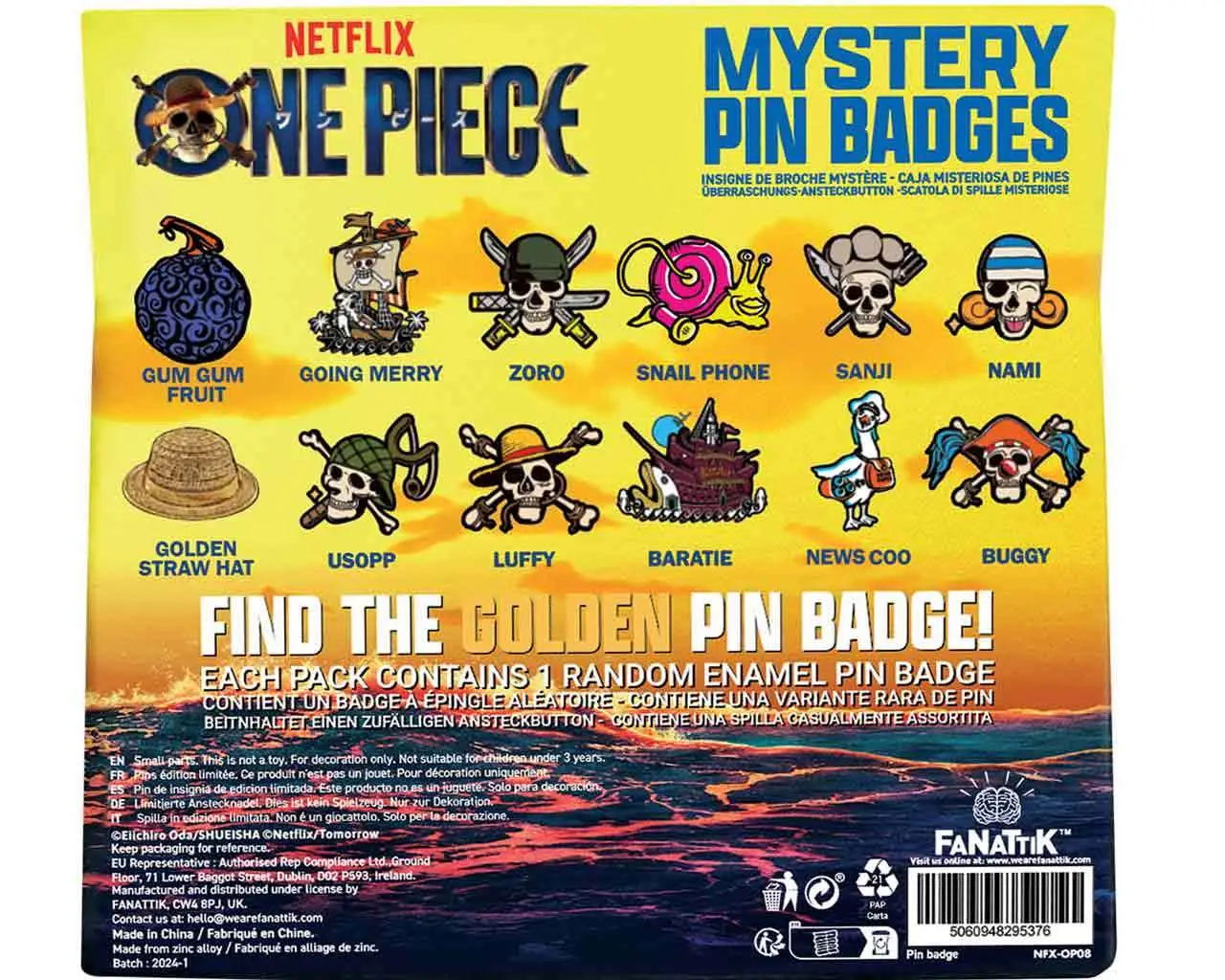 ONE PIECE - MYSTERY PIN BADGE - DISPLAY OF 12 BLIND BOXES