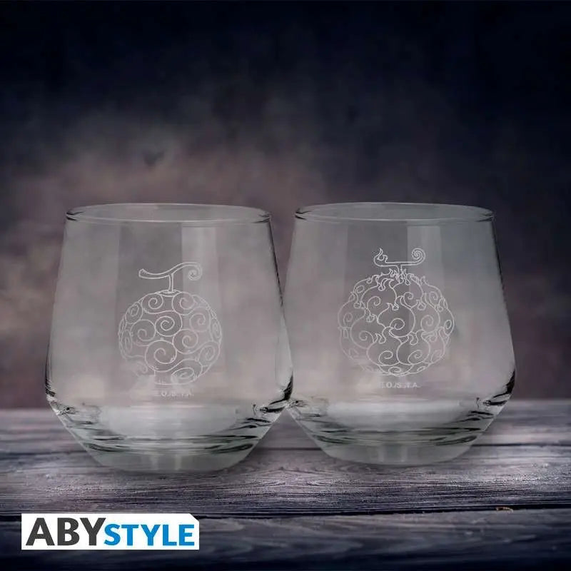 ONE PIECE DEVILS FRUITS GLASS SET (2)