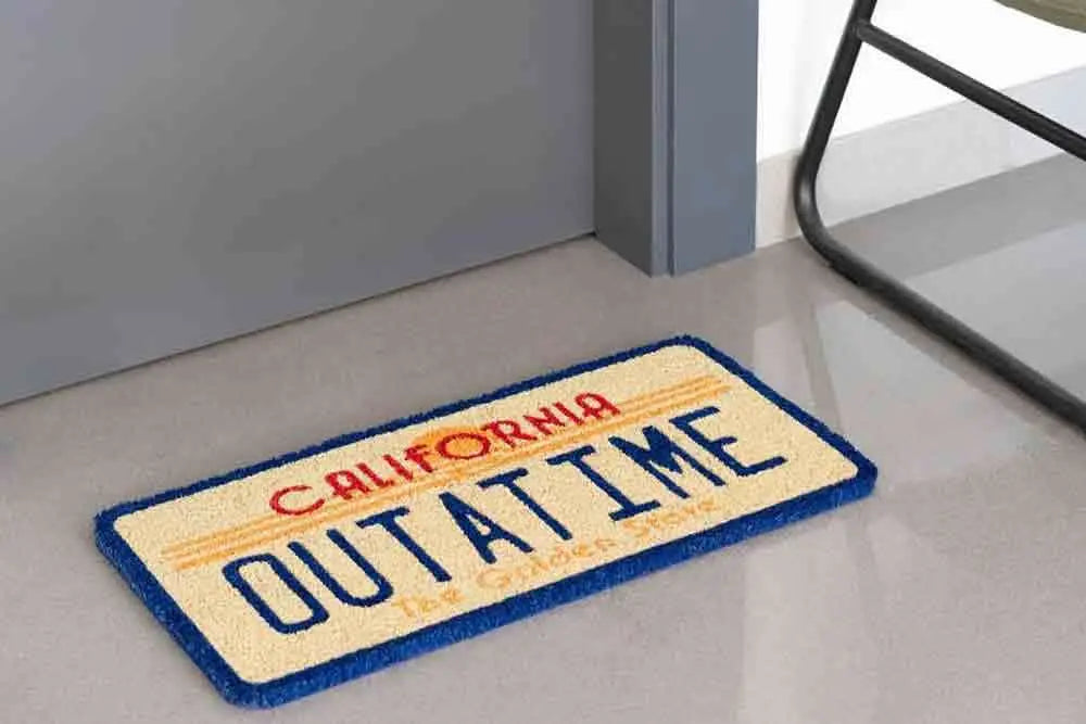 BACK TO THE FUTURE DE LOREAN PLATE DOORMAT