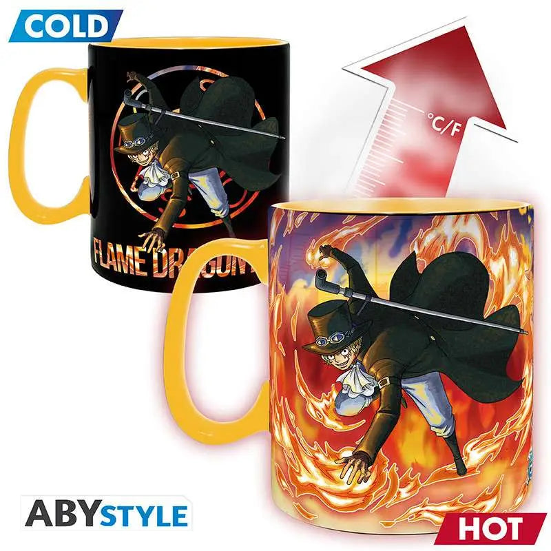 ONE PIECE LUFFY & SABO HEAT CHANGE MUG