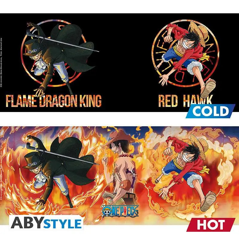 ONE PIECE LUFFY & SABO HEAT CHANGE MUG