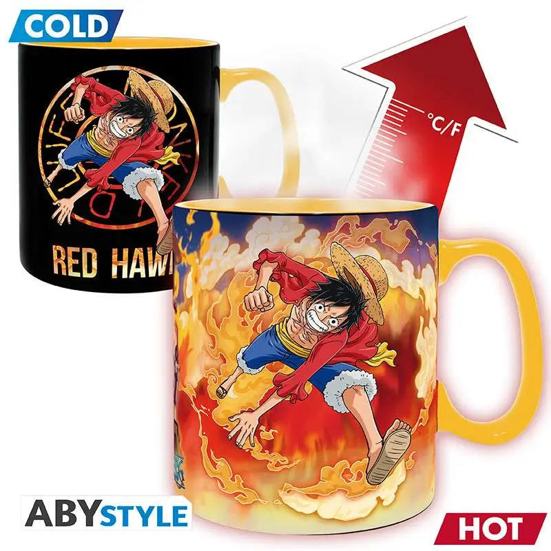 ONE PIECE LUFFY & SABO HEAT CHANGE MUG