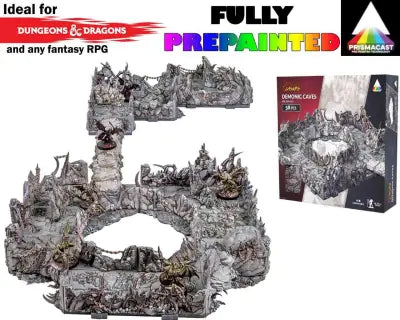 DUNGEONS & LASERS DEMONIC CAVES PRISMACAST PRE-PAINTED TERRAINS