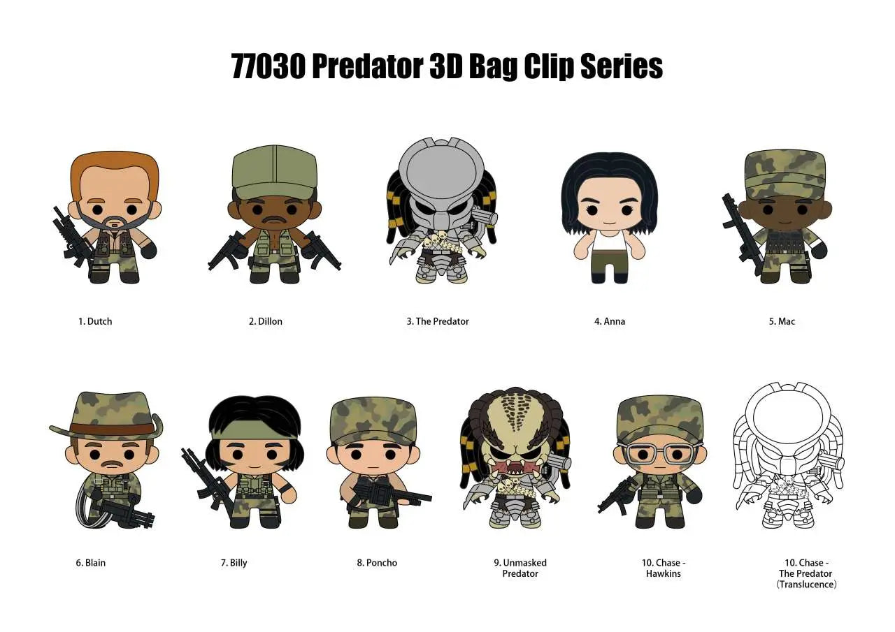PREDATOR 3D S1 BAG CLIP BLIND BOX DISPLAY (24)