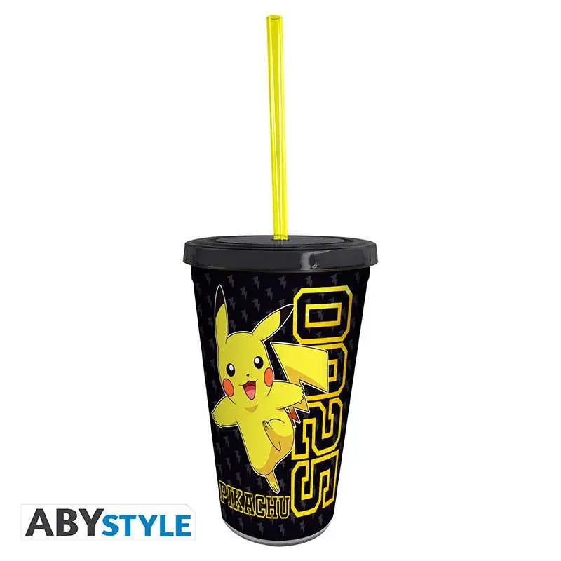 POKEMON PIKACHU COLLAGE TUMBLER WITH STRAW