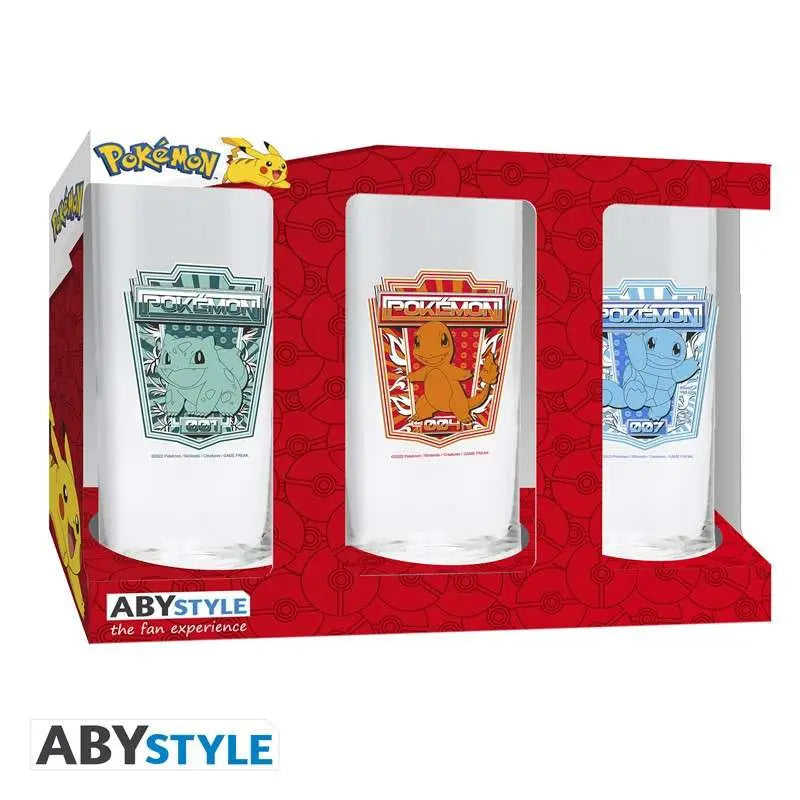 POKEMON GLASS SET (3X)