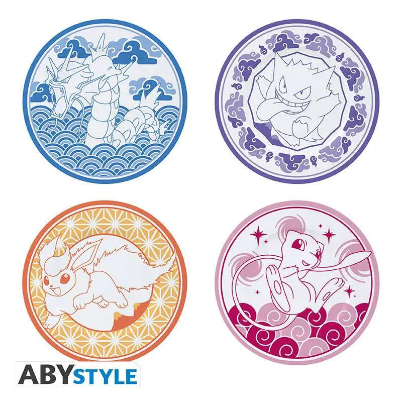 POKEMON JAPANESE STYLE SET OF 4 PLATES