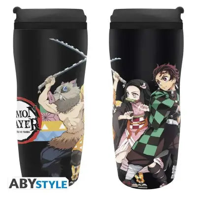DEMON SLAYER CHARACTERS STRIP PATTERNS TRAVEL MUG