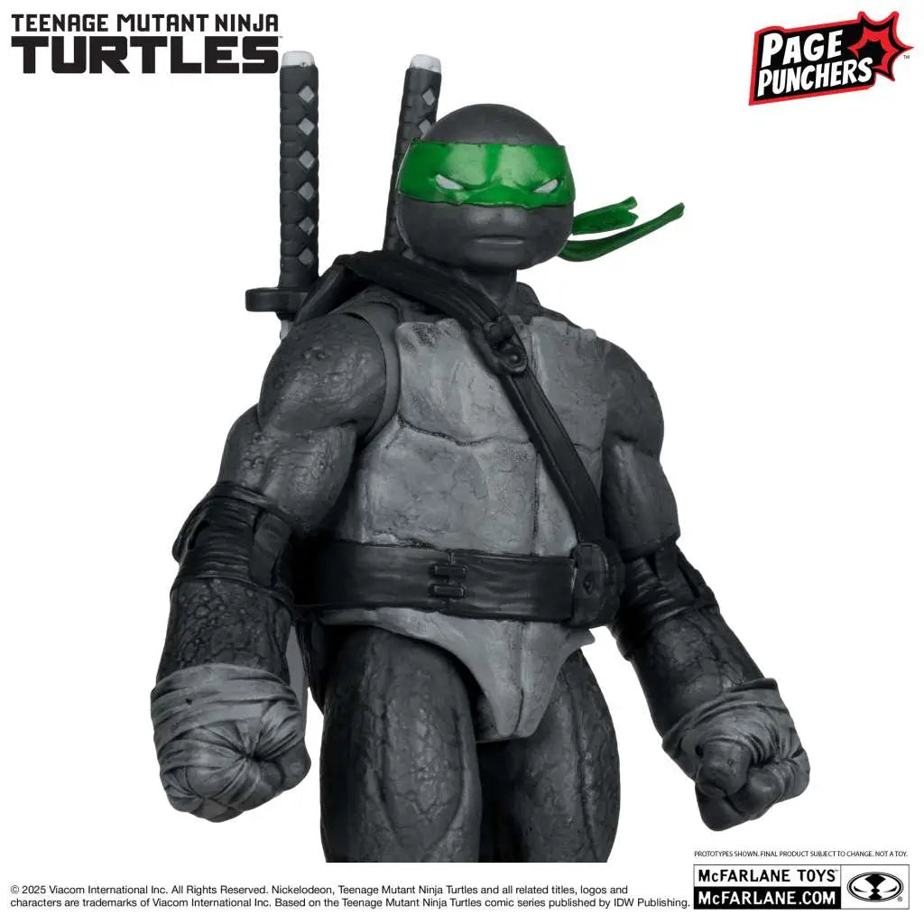 TEENAGE MUTANT NINJA TURTLES 5inch LEONARDO FIGURE WITH COMIC (B,W&G VARIANT)
