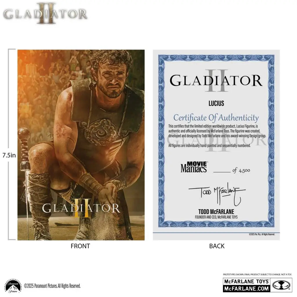 MOVIE MANIACS  LUCIUS GLADIATOR 2 6" POSED FIGURE