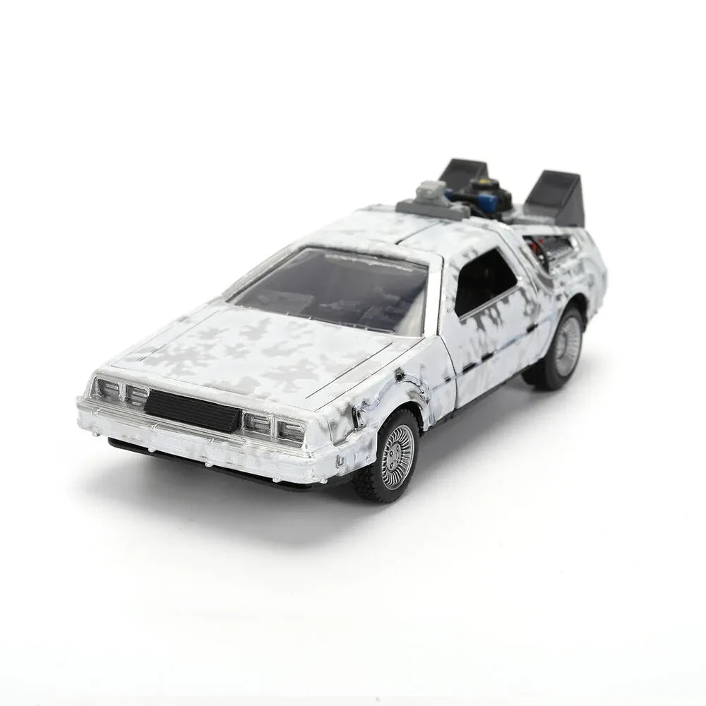 BACK TO THE FUTURE PART I 40TH ANNIVERSARY 1982 DELOREAN FROST EFFECT 1/32 DIE-CAST MODEL VAN BOX LIMITED EDITION