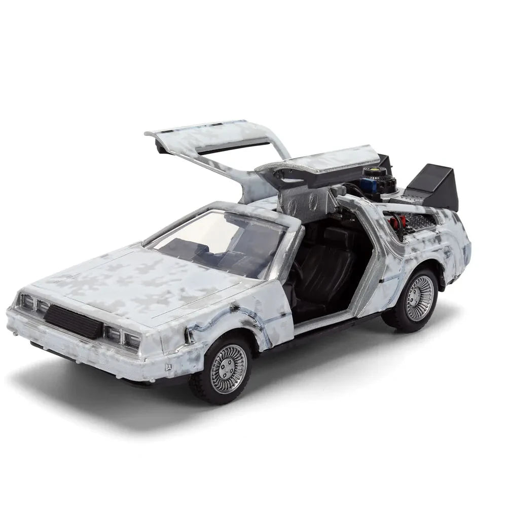 BACK TO THE FUTURE PART I 40TH ANNIVERSARY 1982 DELOREAN FROST EFFECT 1/32 DIE-CAST MODEL VAN BOX LIMITED EDITION