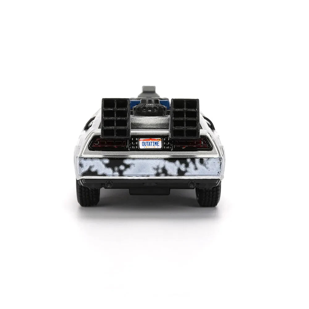 BACK TO THE FUTURE PART I 40TH ANNIVERSARY 1982 DELOREAN FROST EFFECT 1/32 DIE-CAST MODEL VAN BOX LIMITED EDITION