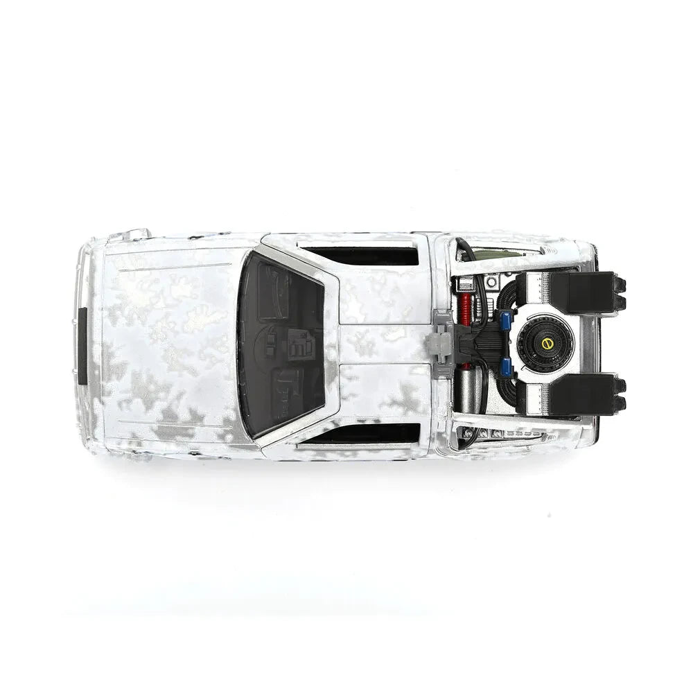 BACK TO THE FUTURE PART I 40TH ANNIVERSARY 1982 DELOREAN FROST EFFECT 1/32 DIE-CAST MODEL VAN BOX LIMITED EDITION
