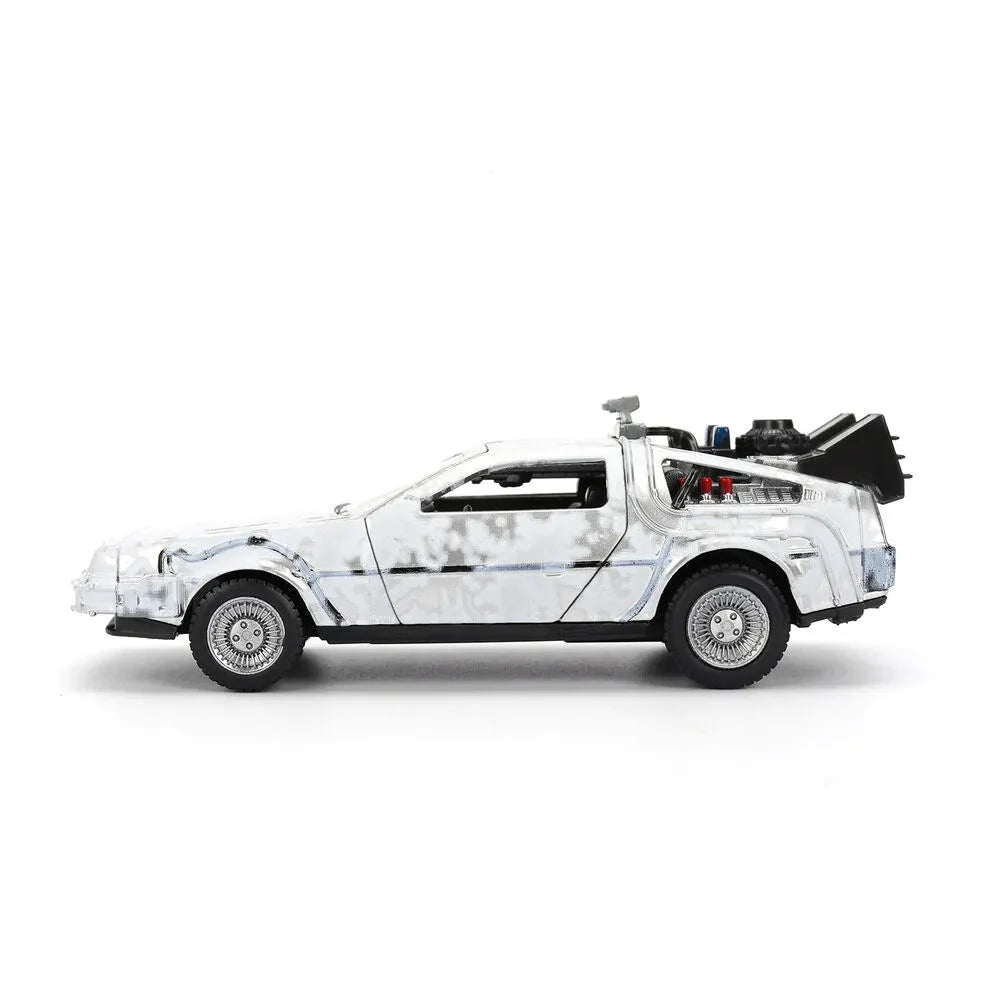 BACK TO THE FUTURE PART I 40TH ANNIVERSARY 1982 DELOREAN FROST EFFECT 1/32 DIE-CAST MODEL VAN BOX LIMITED EDITION