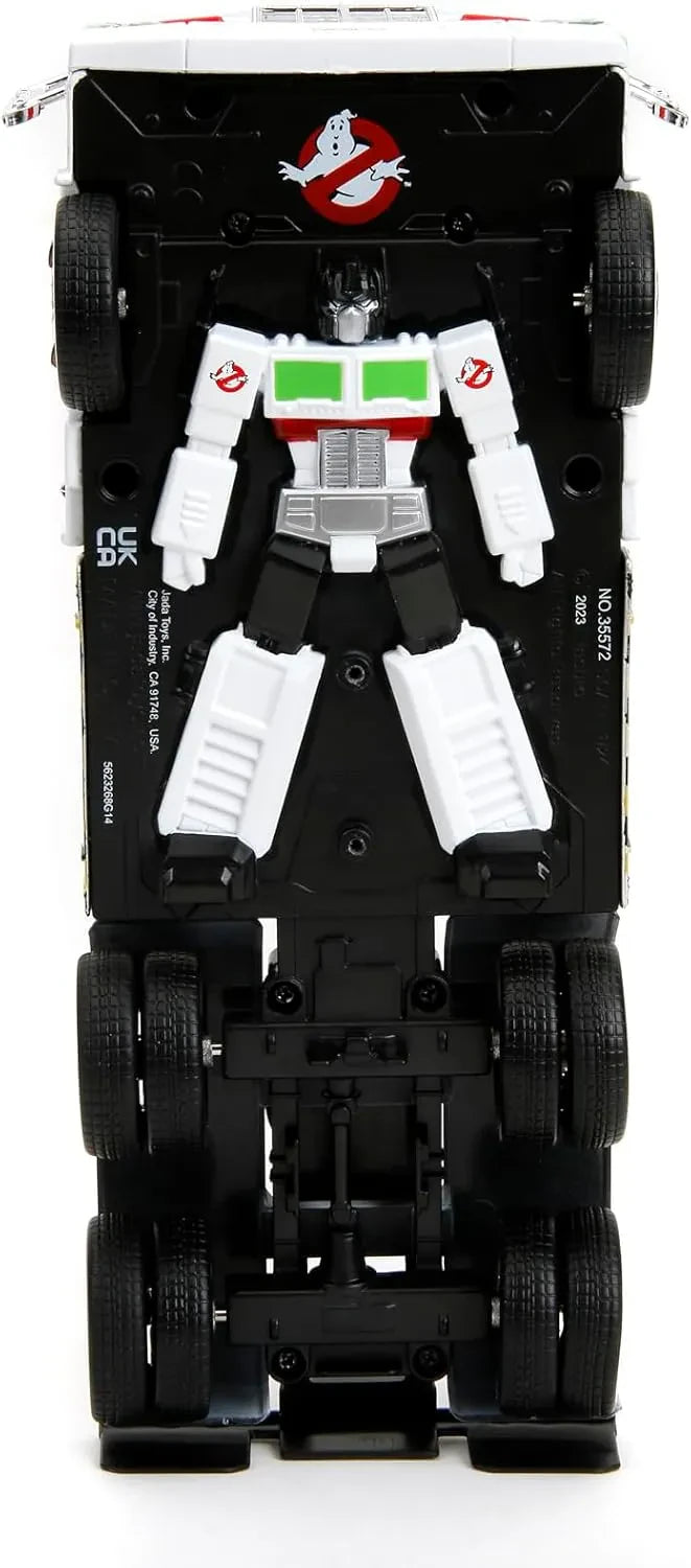 TRANSFORMERS G1 X GHOSTBUSTERS OPTIMUS PRIME x ECTO 1 1/24 DIE-CAST MODEL