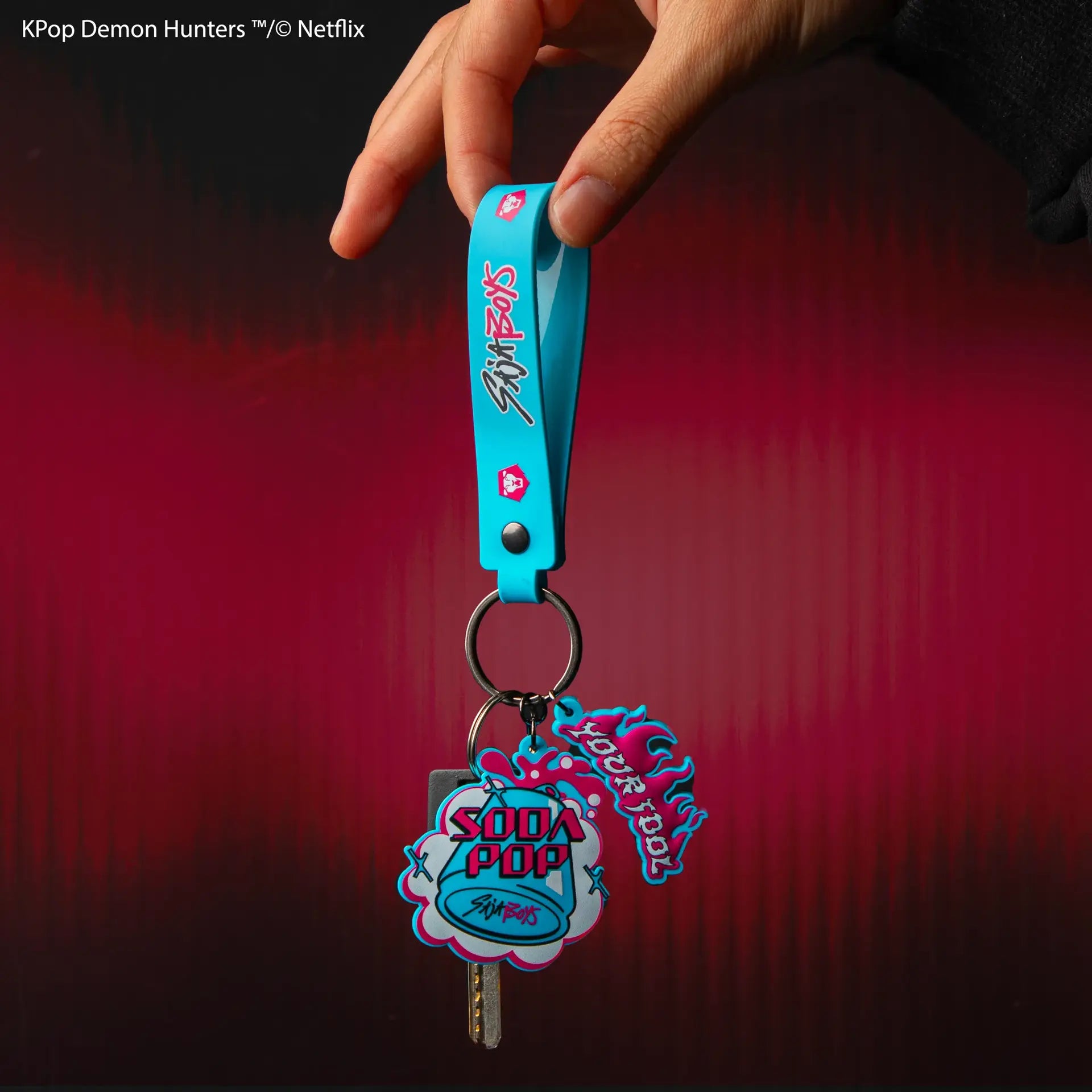 KPOP DEMON HUNTERS SODA POP WRISTLET KEYCHAIN