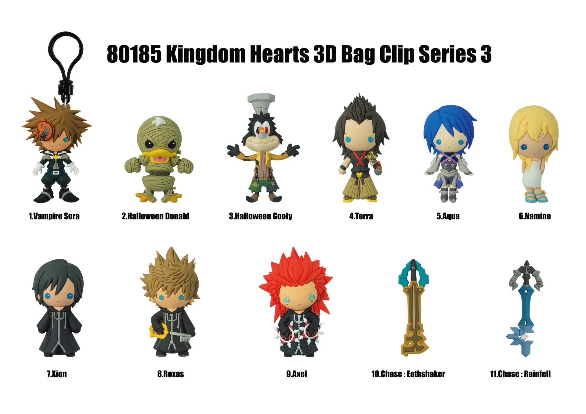 KINGDOM HEARTS SERIES 3 BAG CLIP BLIND BOX DISPLAY (24)
