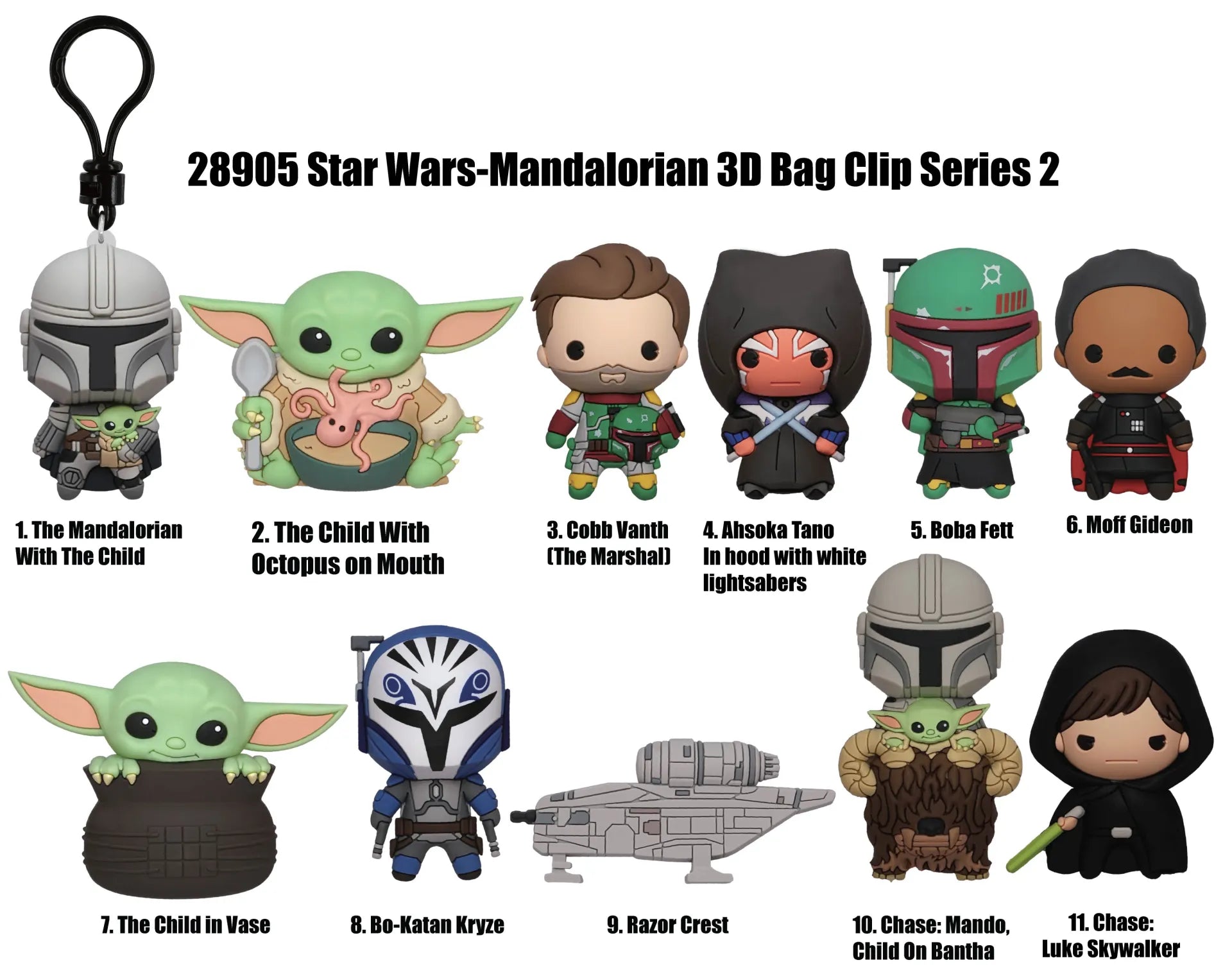 STAR WARS MANDALORIAN SERIES 2 BAG CLIP BLIND BOX DISPLAY (24)