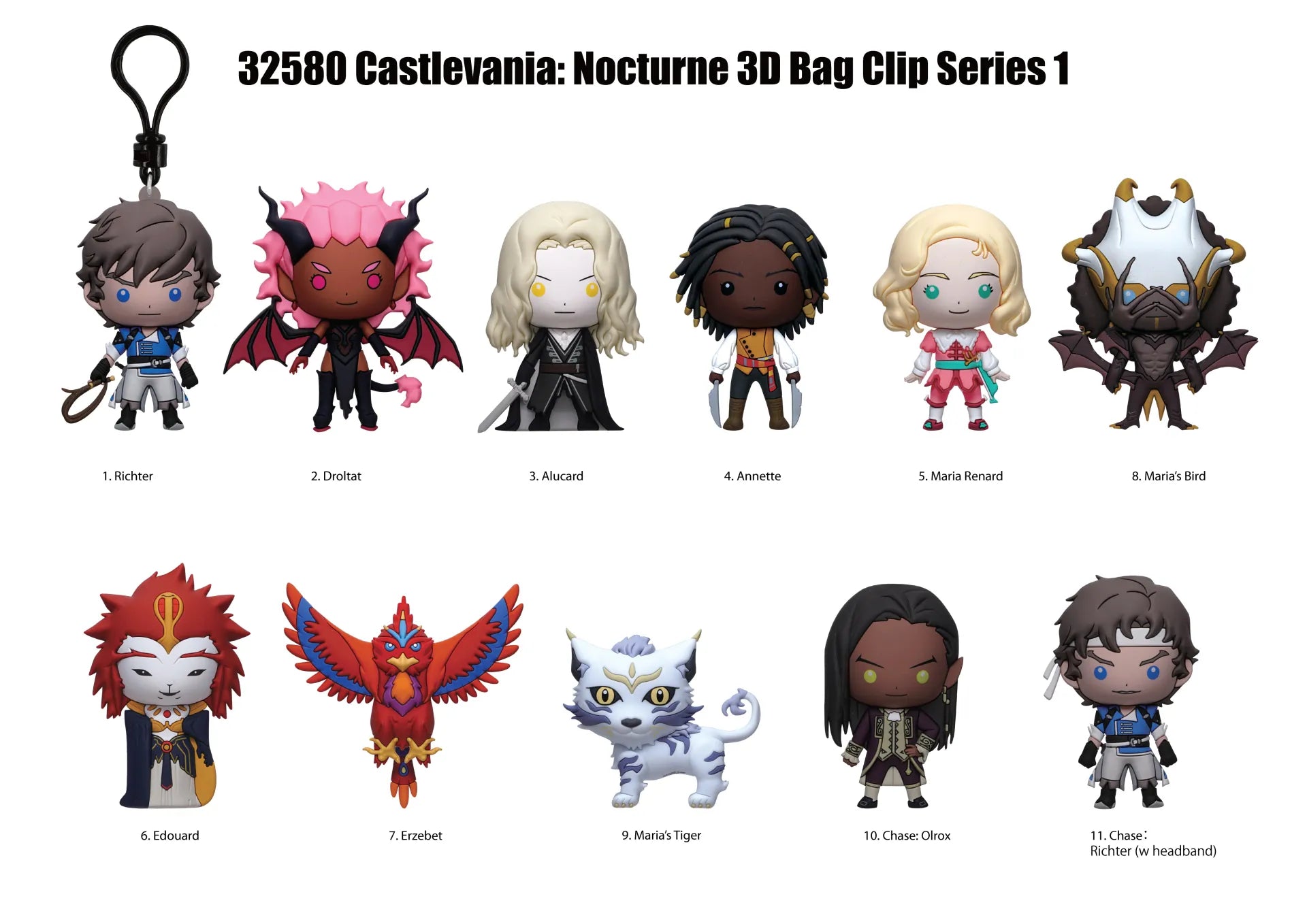 CASTLEVANIA NOCTURNE BAG CLIP BLIND BOX DISPLAY (24)