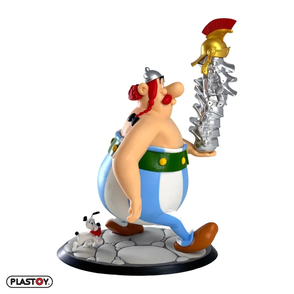 ASTERIX OBELIX STACK OF HELMETS AND DOGMATIX FIGURE