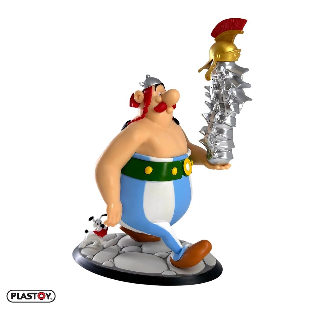 ASTERIX OBELIX STACK OF HELMETS AND DOGMATIX FIGURE