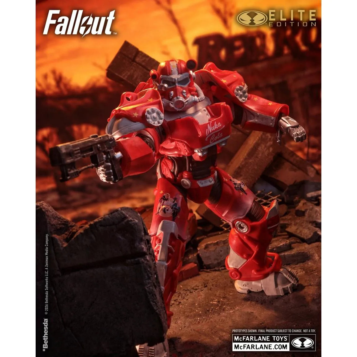 MCFARLANE ELITE 7IN FALLOUT  76 NUKA COLA T-60 GOLD LABEL ACTION FIGURE
