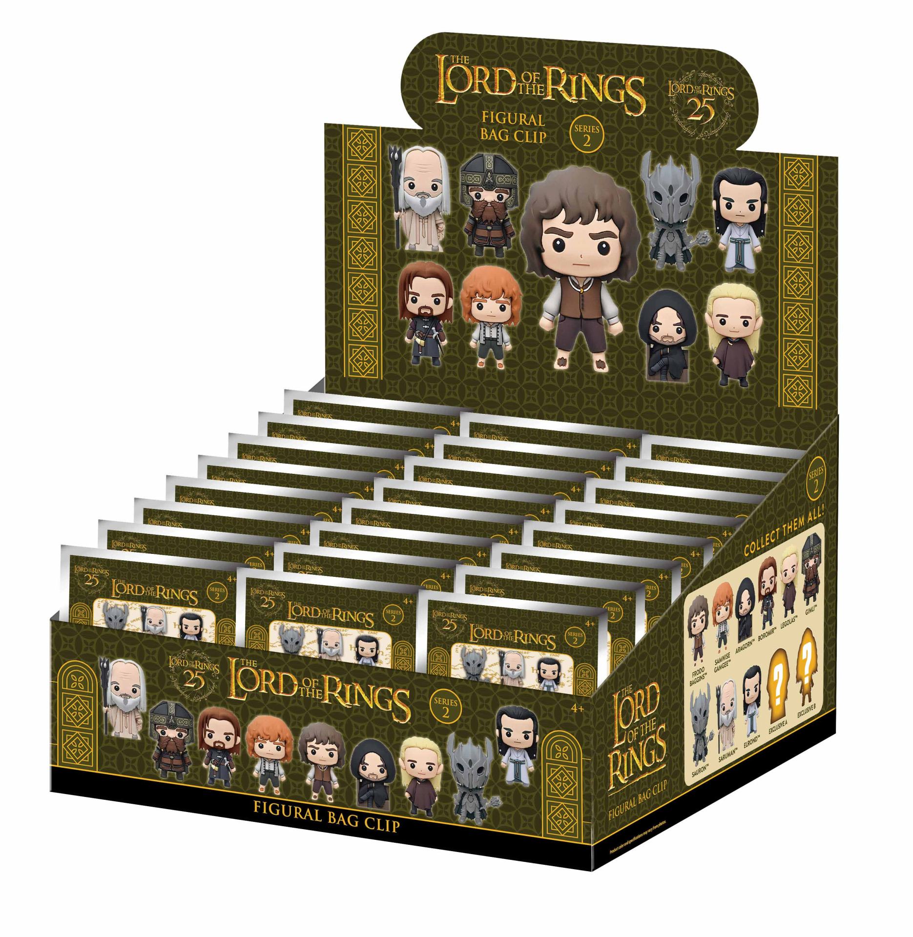 LORD OF THE RINGS SERIES 2 BAG CLIP BLIND BOX DISPLAY (24)