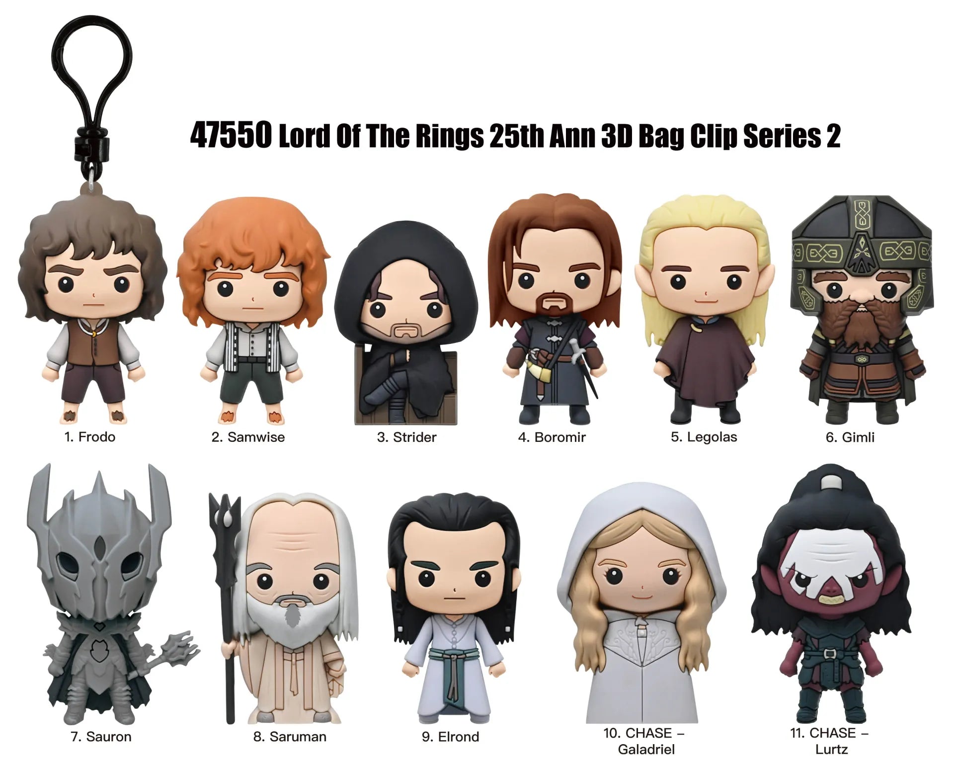 LORD OF THE RINGS SERIES 2 BAG CLIP BLIND BOX DISPLAY (24)