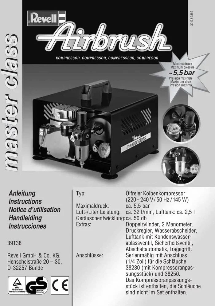 REVELL MASTER CLASS COMPRESSOR WITH 2.5LTR AIR TANK
