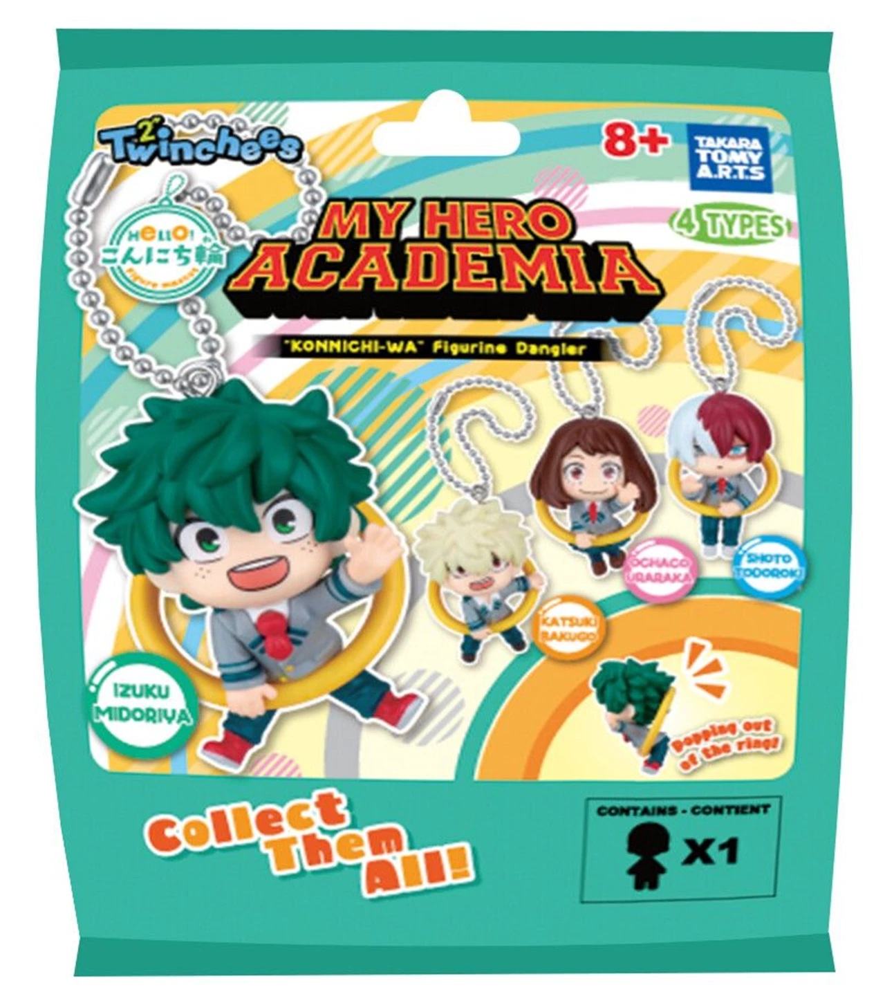MY HERO ACADEMIA TWINCHEES KONNICHI-WA FIGURINE DANGLER DISPLAY (24)