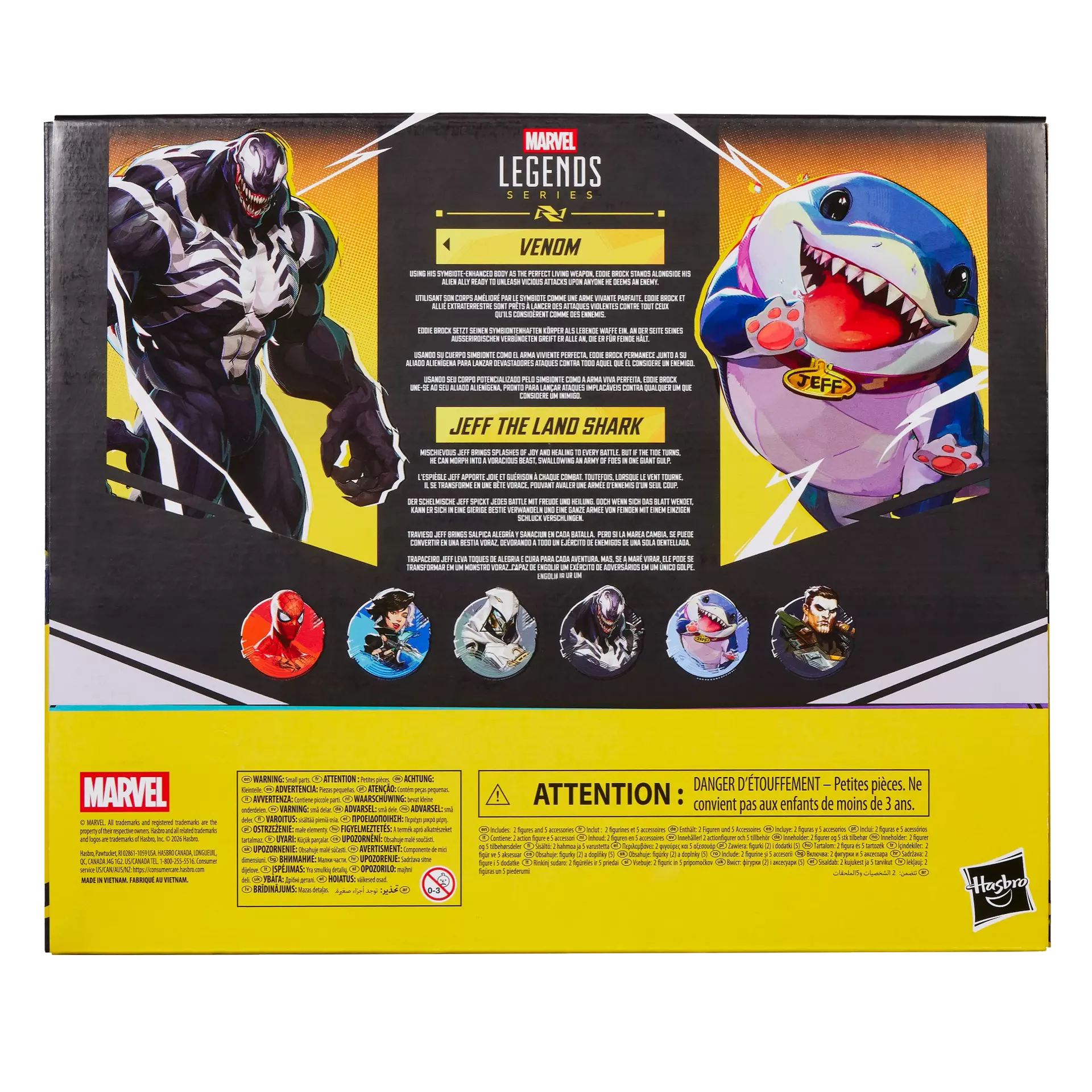 MARVEL LEGENDS MARVEL RIVALS VENOM AND JEFF THE LAND SHARK ACTION FIGURES