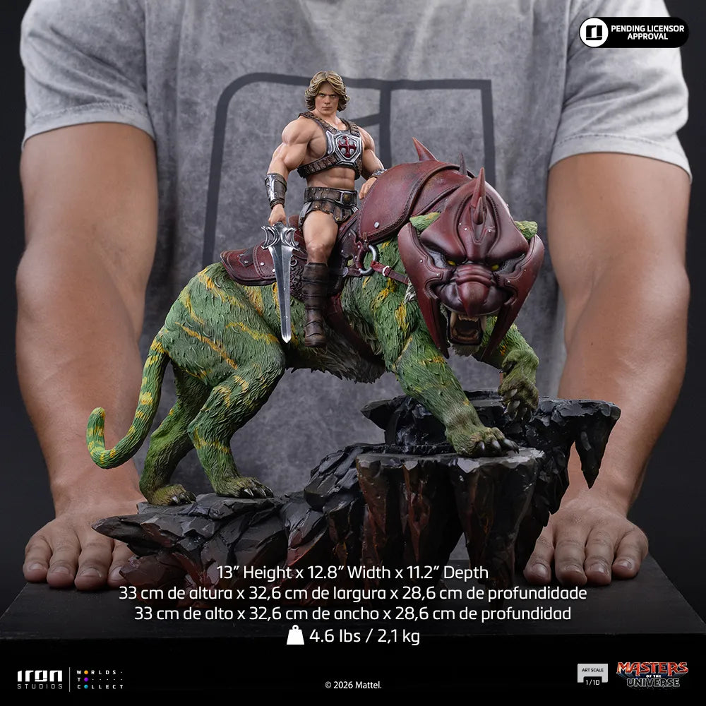 MASTERS OF THE UNIVERSE 2026 HE-MAN AND BATTLECAT 1/10 STATUE