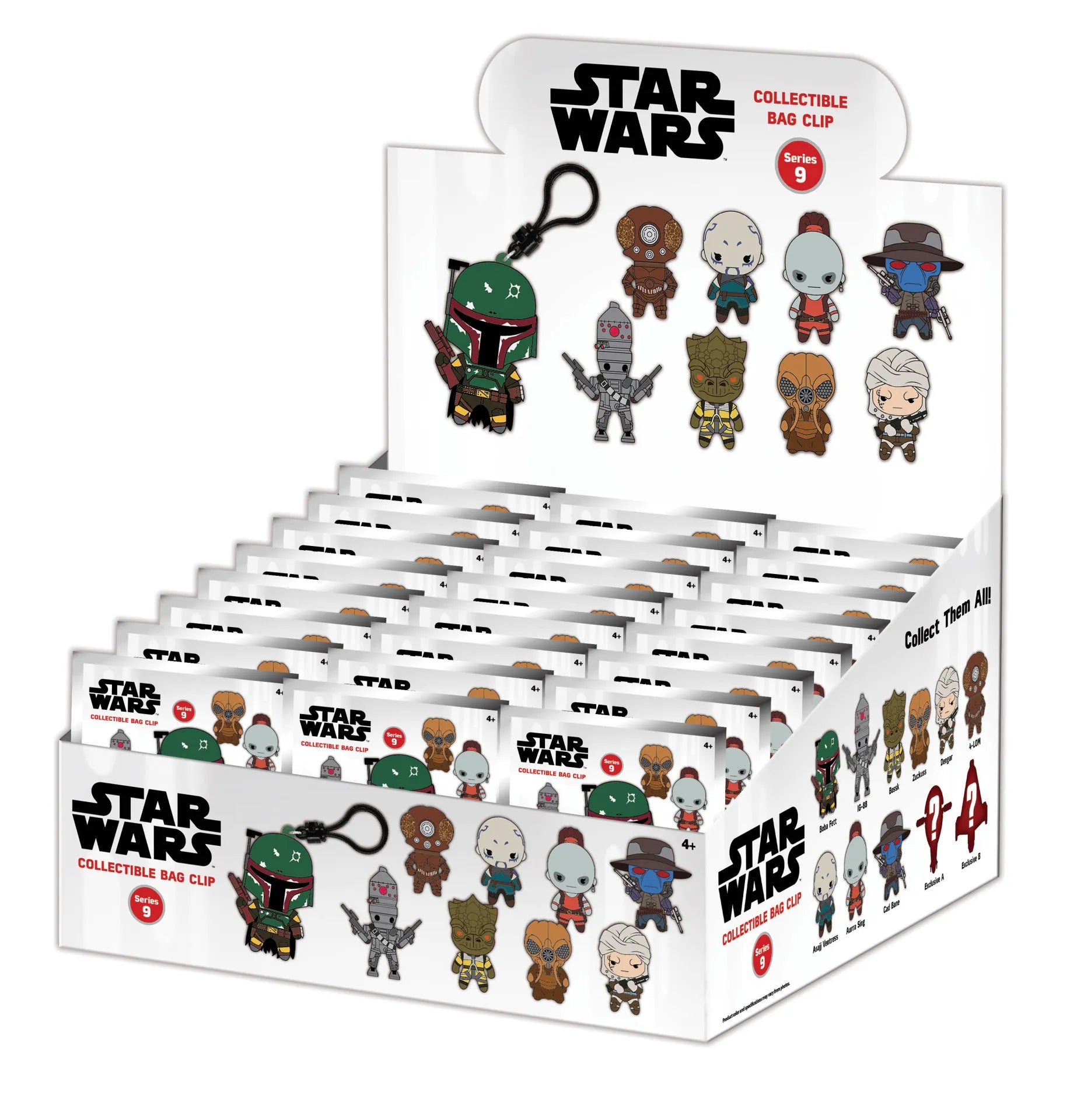 STAR WARS MOST WANTED BOUNTY HUNTERS BAG CLIP BLIND BOX DISPLAY (24)