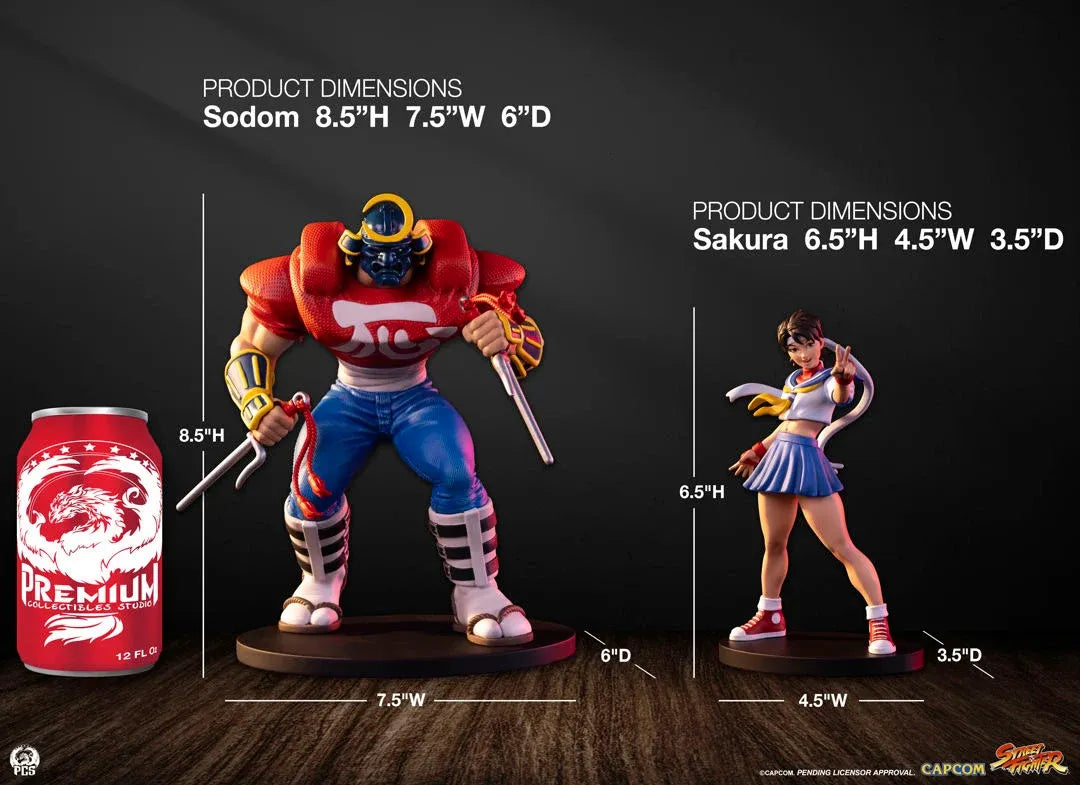 STREET FIGHTER STREET JAM: SAKURA & SODOM 1:10 SCALE STATUE SET