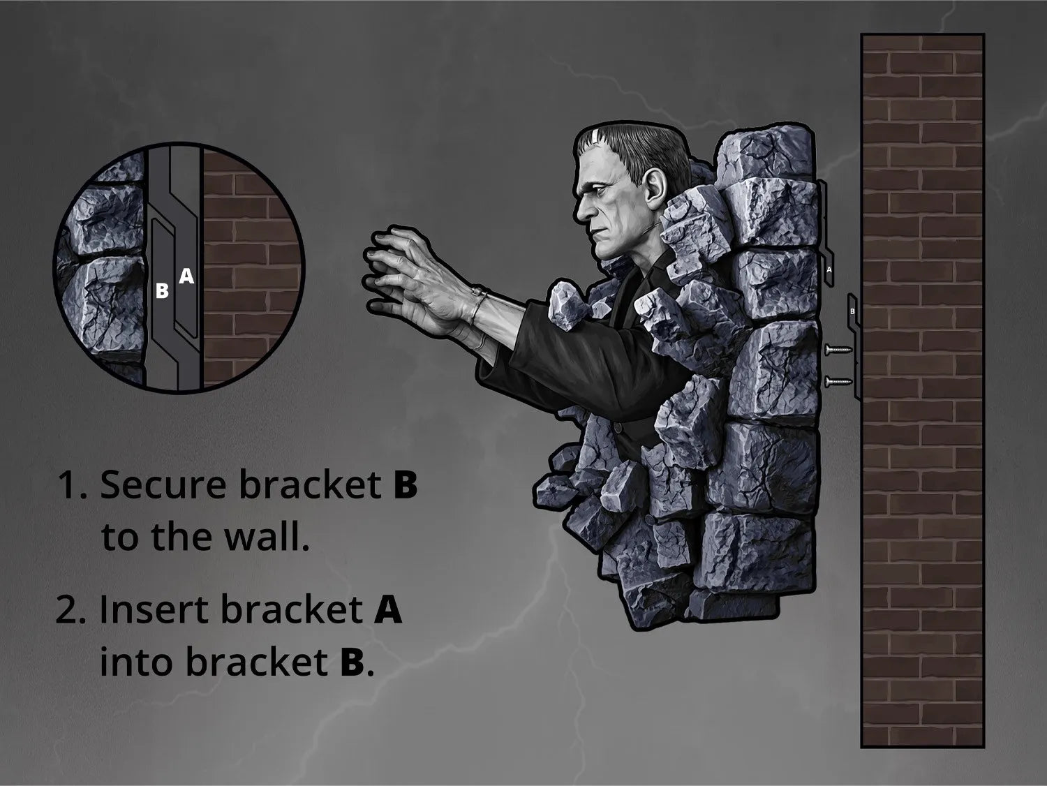 FRANKENSTEIN CLASSIC HORROR EDITION HALF SCALE WALL SCULPTURE