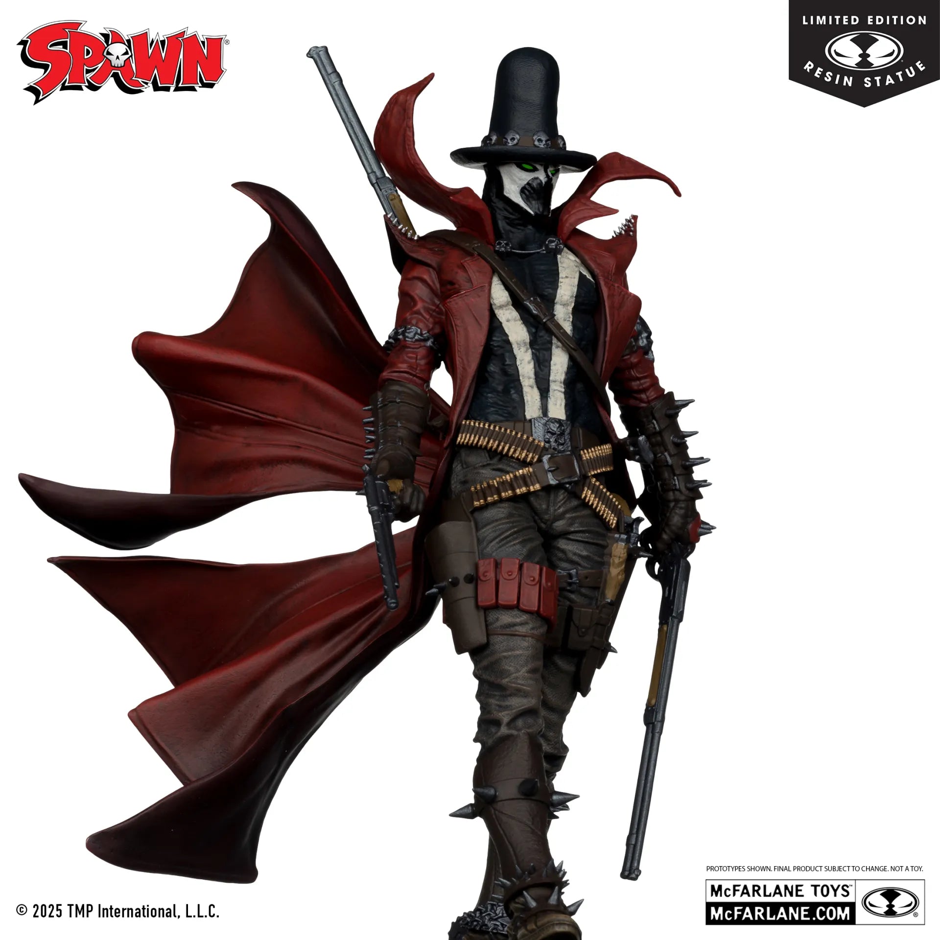 SPAWN BLACK WHITE & RED ALL OVER GUNSLINGER SPAWN BY TODD MCFARLANE RESIN STATUE