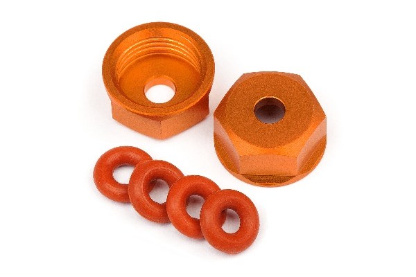 Aluminum Bottom Shock Cap (Orange/2Pcs)