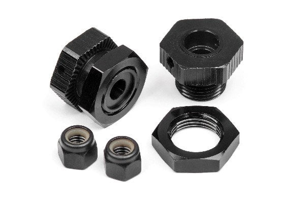 Aluminum Wheel Hex Hub Set 17Mm (Black/4Pcs)