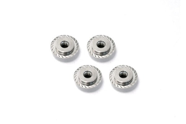 Flanged Lock Nut M5X8Mm (Silver/4Pcs)