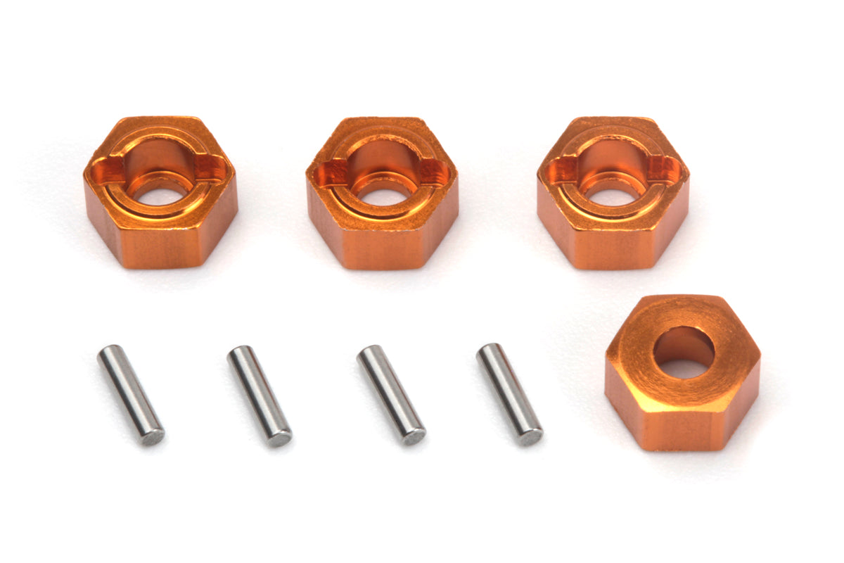 Aluminium 7mm Hex Hub Set (Orange/4pcs)