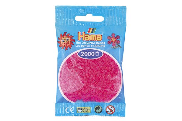 Hama mini perler 2000stk neon fuschia