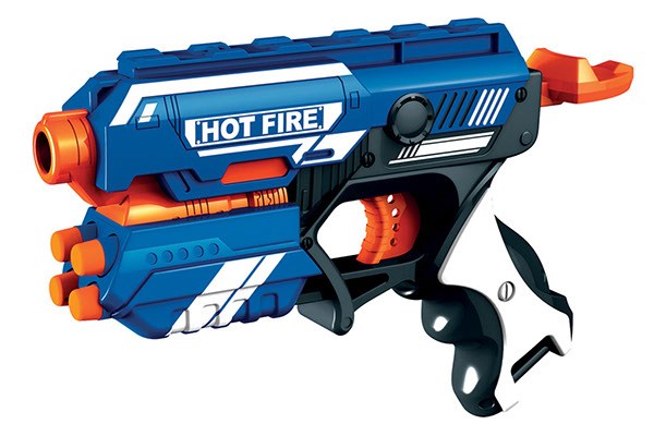 Manual soft bullet gun with 5 darts