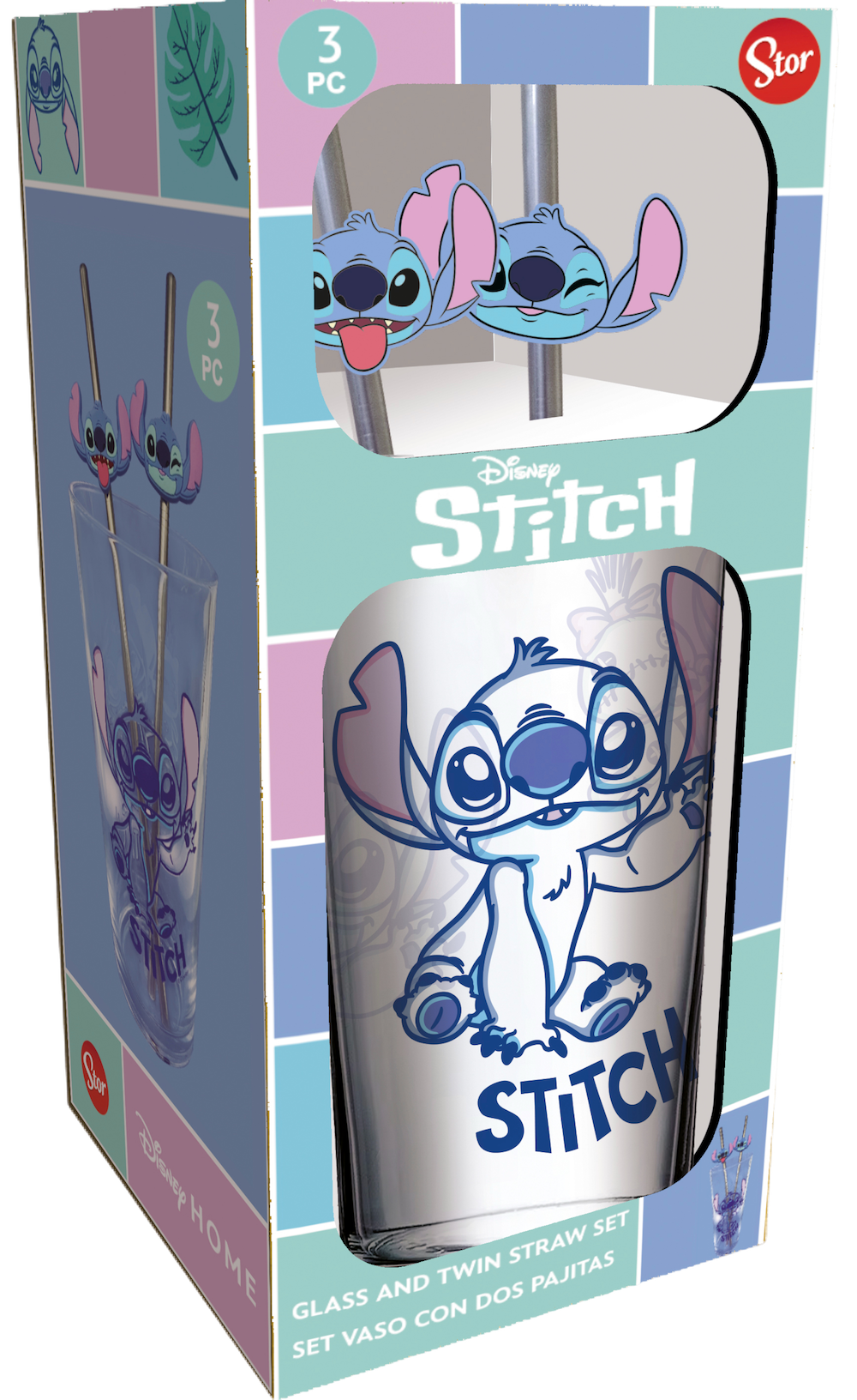 STITCH - Set of Premium XXL Glass 16oz + Twin Metal Straw