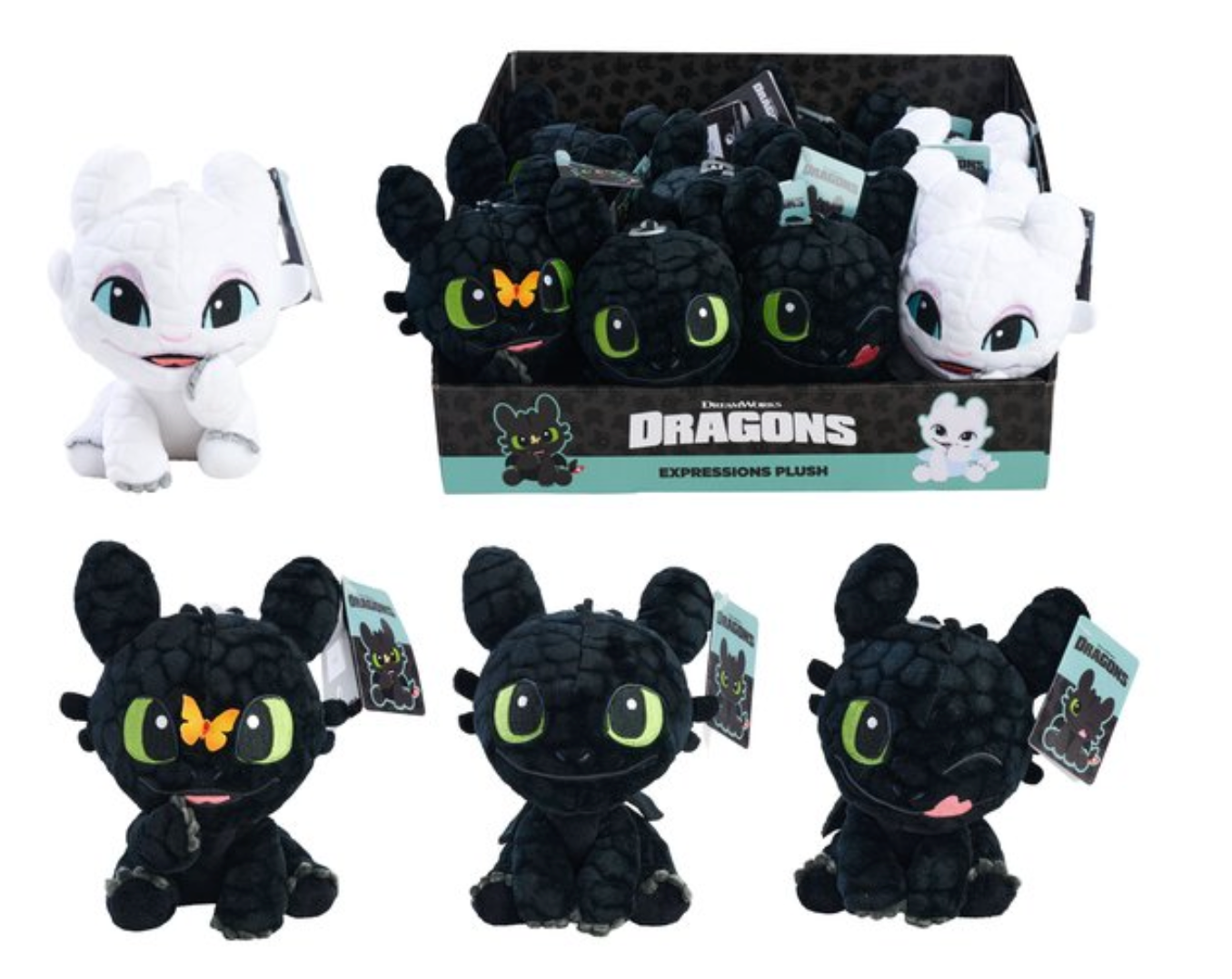 HOW TO TRAIN A DRAGON  - Display of 12 Plushs 18cm - 4 Models