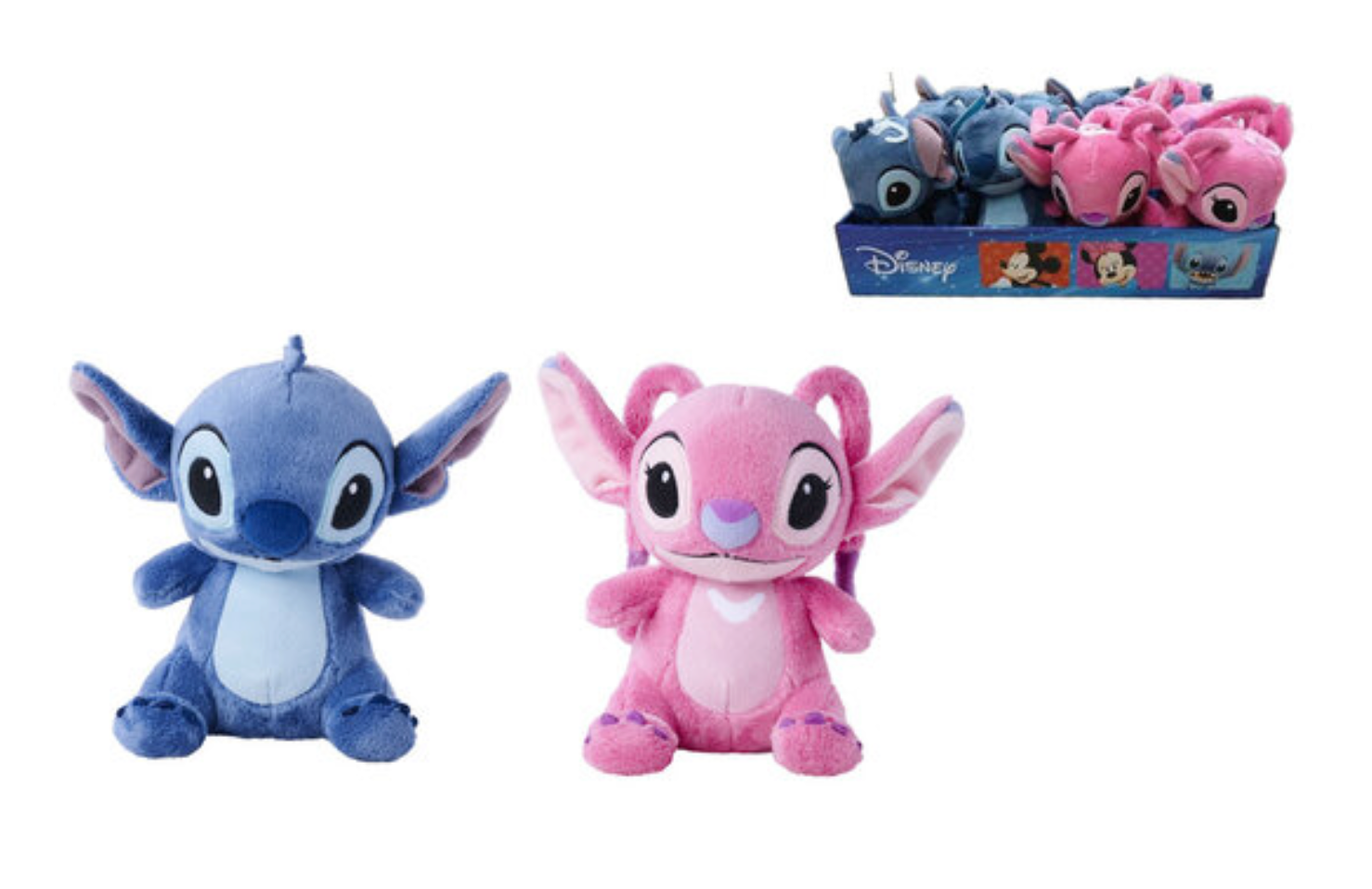 STITCH & ANGEL  - Display of 12 Plushs 17cm - 2 Models