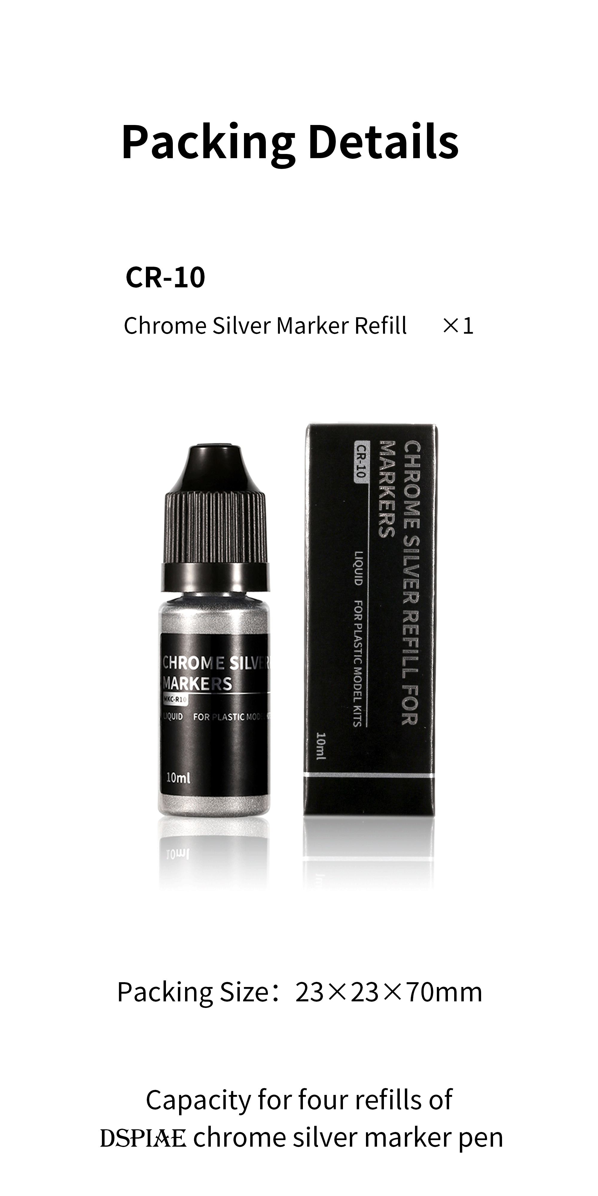 CR-10 Chrome Silver Refill For Markers 10ml